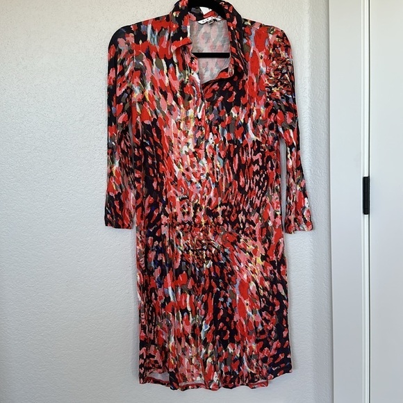 Cabi Abstract Watercolor Jersey Shift Dress, Style 374 - Picture 4 of 7